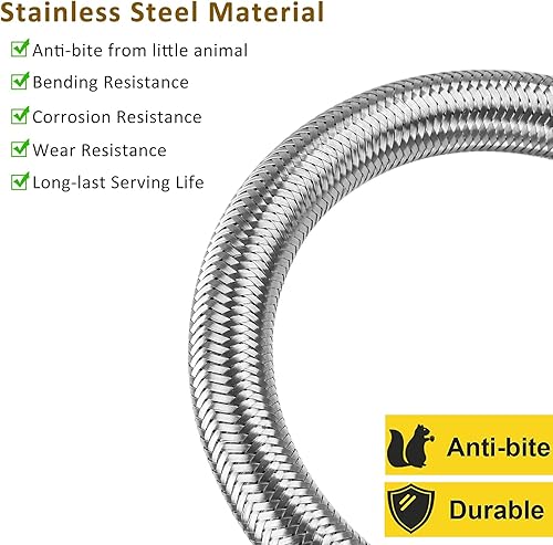 Miniatura 4 de Manguera de repuesto para manguera de propano RV de 15 pulgadas, líneas de propano trenzadas de acero inoxidable para remolques de viaje, regulador