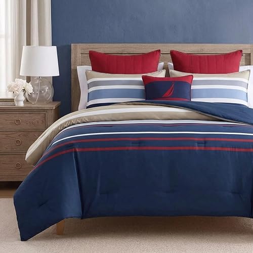 Nautica - Queen Duvet Cover Set with Shams, Cotton, Button Closure