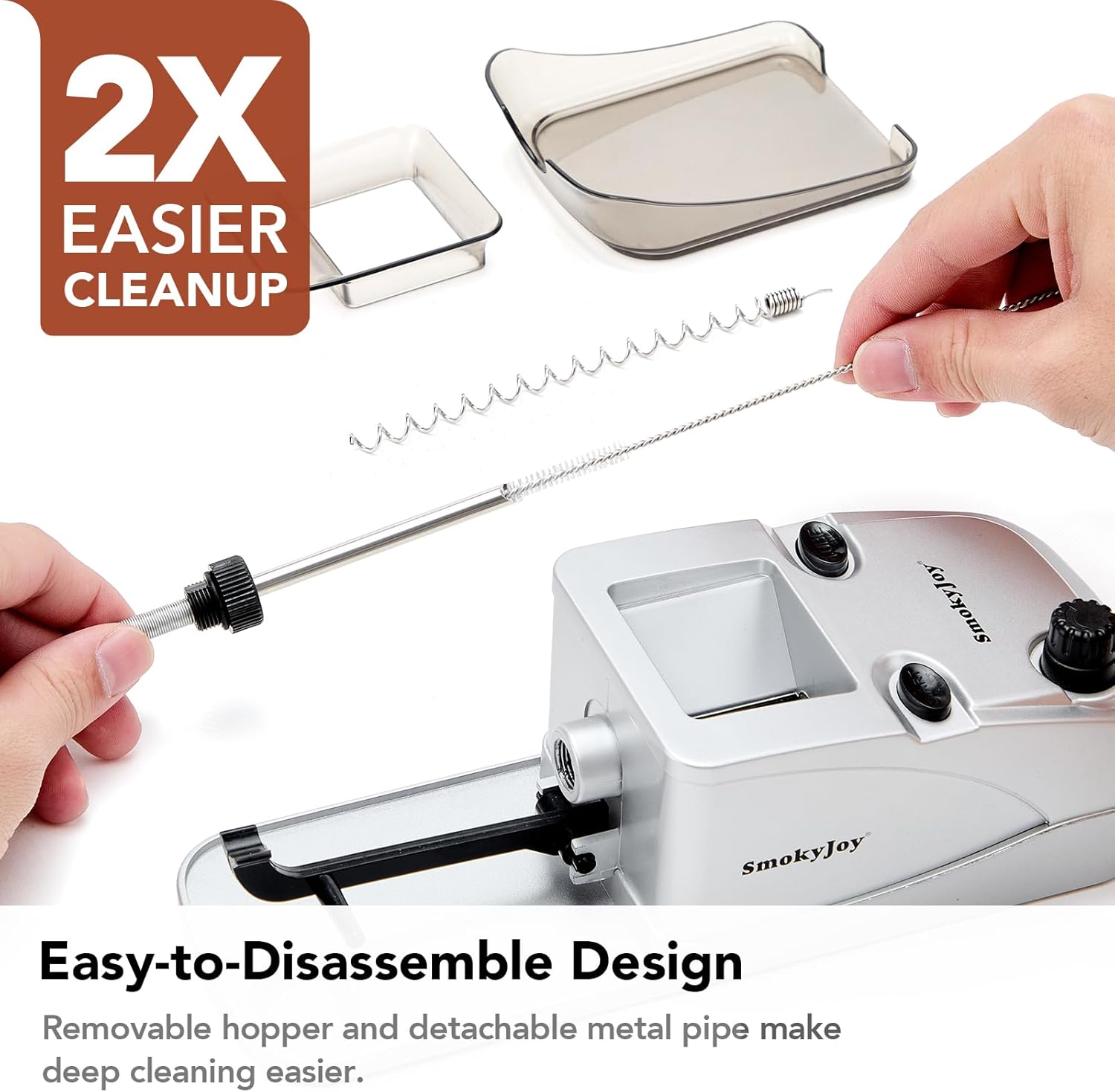 Cigarette Rolling Machine, Electric Pre Roll Machine, Automatic Preroll Cone Loader Filler Roller Filling Packer Stuffer with Pre Rolled Holder, Smell Proof Case, Grinder