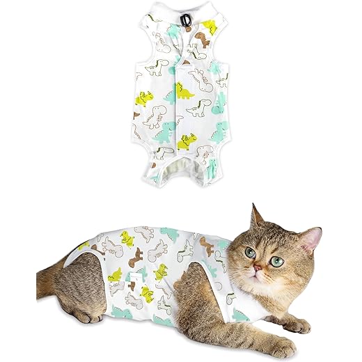 ANWA Cat Recovery Suit - Breathable Cat Onesie for Cats After Surgery Female, Kitten Surgery Recovery Suit Female Abdominal Wounds