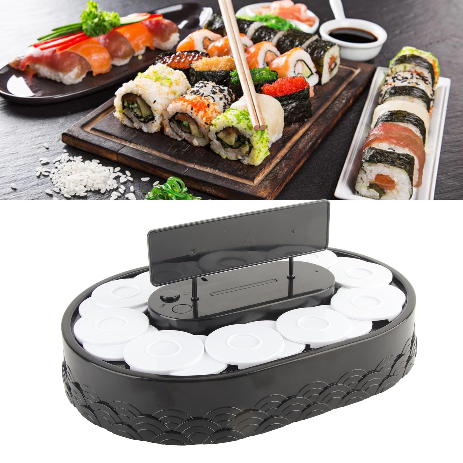 Automatic Rotating Sushi Machine Swing Tray Turntable for Sushi Dessert Cupcake (Sushi)