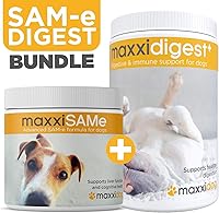 Vista 1 de maxxipaws SAM-e Digest Bundle – MaxxiSAMe Advanced SAM-e Apoyo SAM-e para perros y maxxidigest+ suplemento digestivo e inmunológico canino