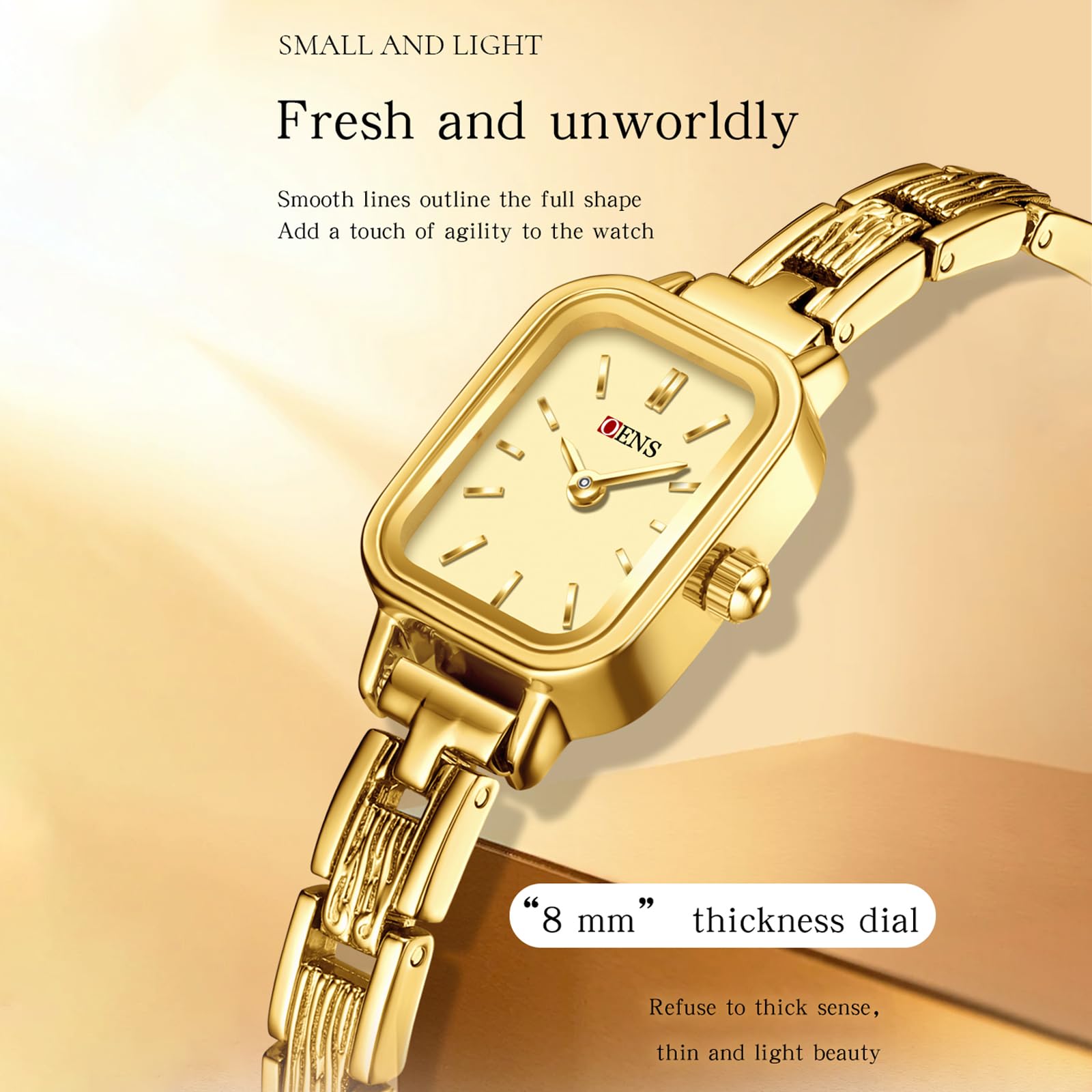 findtime Relojes dorados y plateados para mujer, reloj de pulsera para mujer