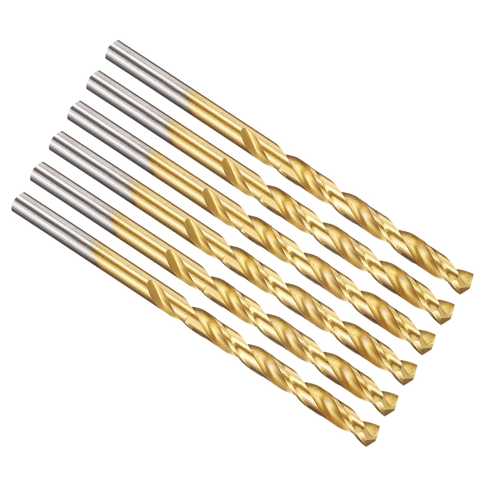 PATIKIL 4.5mm Drill Bit, Jobber Straight Shank M2 High-Speed Steel 135° Titanium Nitride TiN Coated for Stainless Steel Hard Metal - 6 Pack — image 1