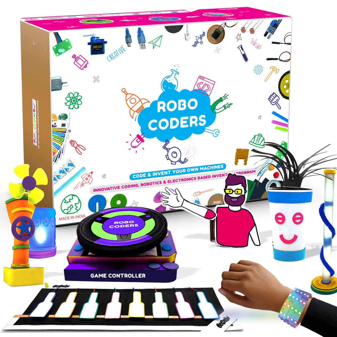 BE CRE8V Robocoders Coding Invention Stem Kit, Scratch Like Block Based Coding, 30+ Experiements, Learn To Code For Children, Sensors, Electronics, Motors, Servos, Etc. Robotics Kit (B0BKWLC389) Amazon Price History, Amazon Price Tracker