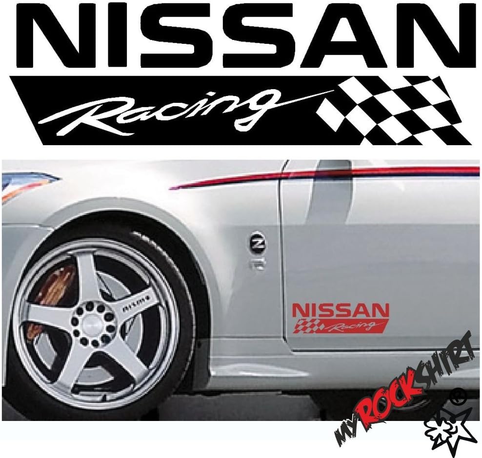 My Rock Shirt 'Kronenburg Handel GmbH 2 x Nissan Racing Car Sticker Auto Tuning Sticker 30 x 10 cm with Mounting Set Including ESTREL Lina Mounting Squeegee 10 "& ESTREL Lina Lucky Sticker 10"