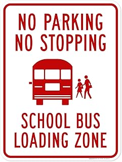 No Parking No Stopping School Bus Loading Zone Sign, 18x24 Inches, Rust Free .063 Aluminum, Fade Resistant, Made in USA by My Sign Center