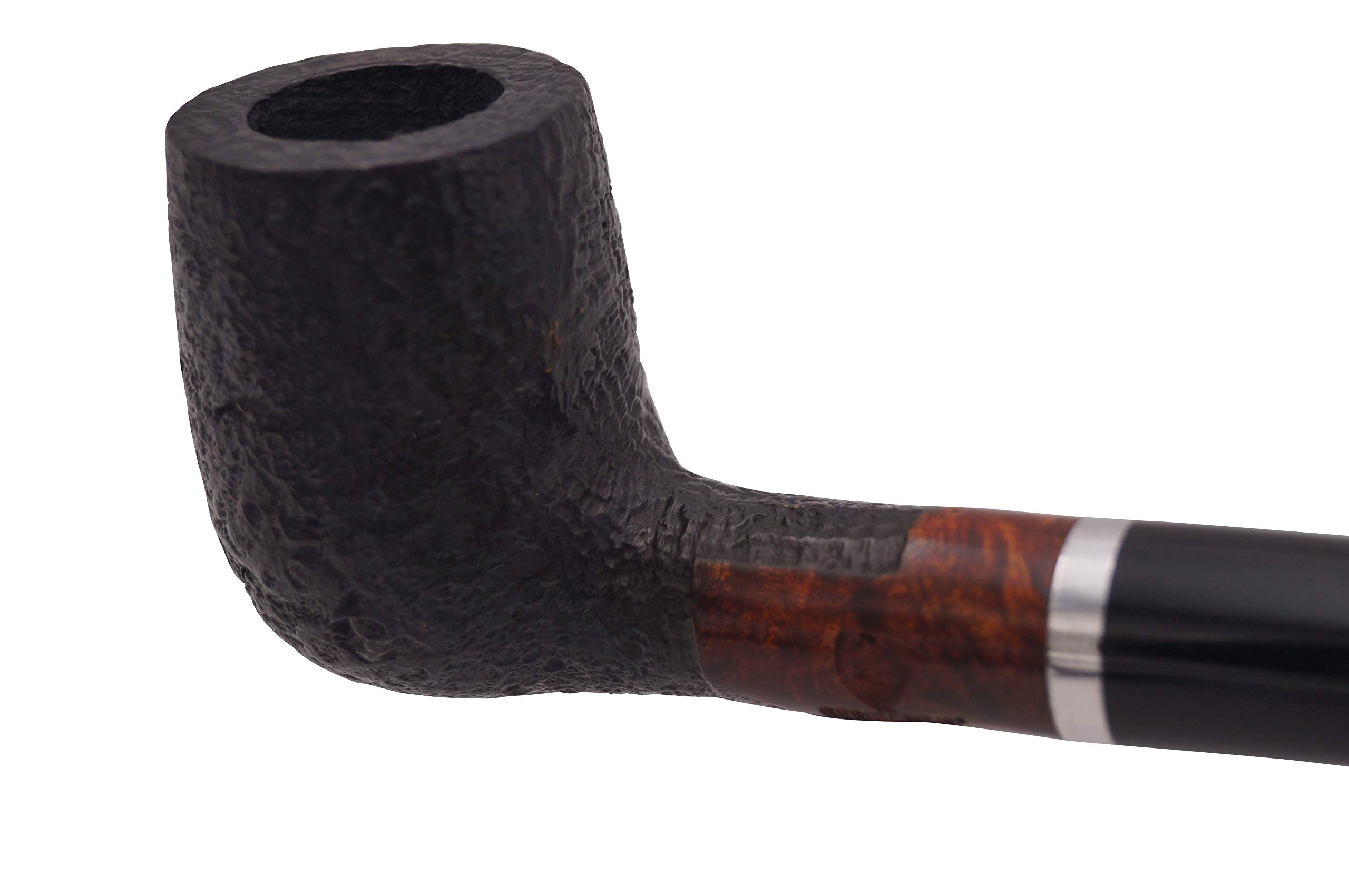 GERMANUS Pfeife Set, Billiard 153 - Made in Italy - gerade Sand Schwarz im Set mit Pfeifentasche, Pfeifenbesteck, Pfeifenreiniger, Filter