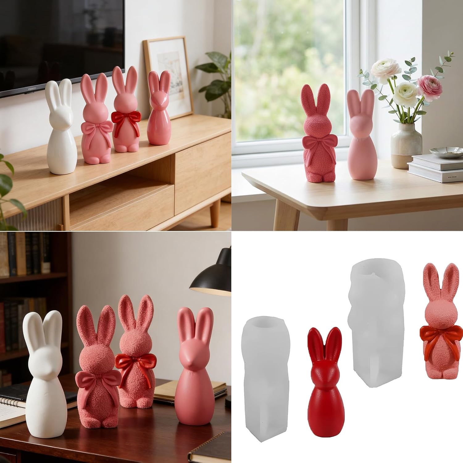 Easters Themed Silicone Rabbits Shape Materials for Gift Soap Chocolate Craft Scented Making Silicone