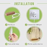 Vista 5 de Bemaystar Base de madera con luz LED, adecuado para placas, álbumes de fotos, base de luz nocturna cálida rectangular