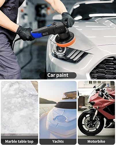 Miniatura 7 de Avid Power Pulidora de búfer, pulidora DA de doble acción de 6 pulgadas para detalles de automóviles, kit de cera pulidora orbital aleatoria para