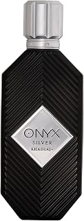 Khadlaj Onyx Silver Eau de Parfum Unisex Perfume with Bergamot, Ginger, Black Pepper, Petitgrain, Cardamom, Patchouli, Labdanum, Benjamin, Tonka Bean