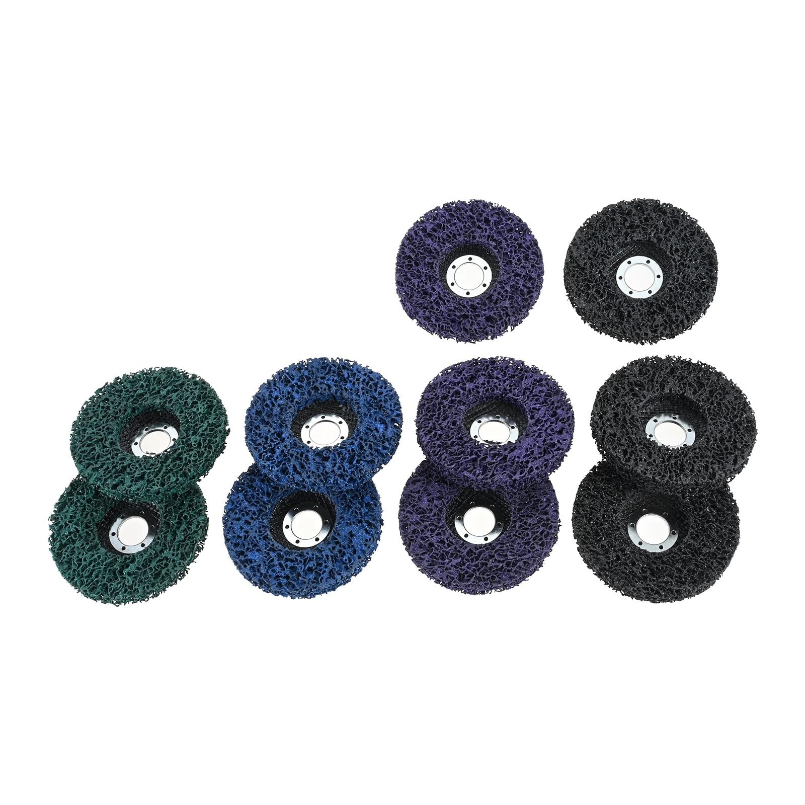 10 Stück Schwarz/Lila/Blau/Grün 4,5 Zoll 115 mm für Diamant-Schleifscheiben, Entlackung, schnelle Entfernung von Rostoxiden Metall- und Holzoberflächen