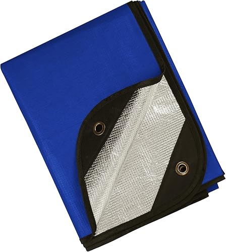 Manta de supervivencia resistente, manta térmica de lona reflectante multifuncional, 60 x 83 pulgadas, impermeable, a prueba de arena, para camping,