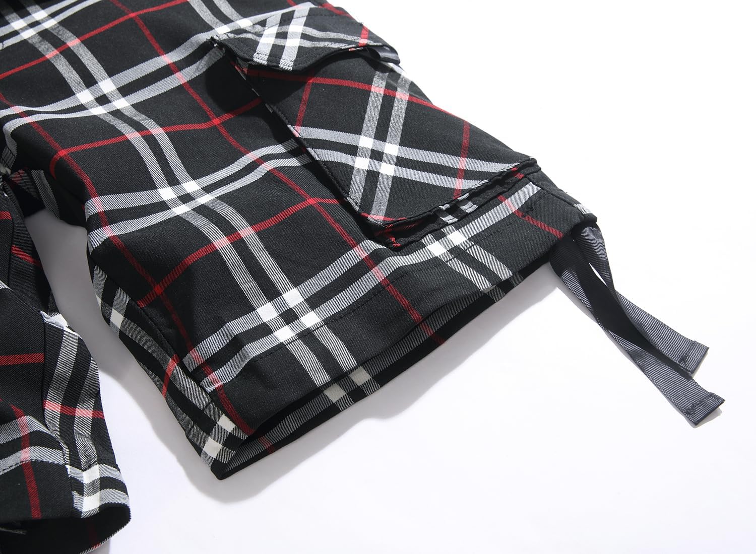 NOVOCCT Cargo Short for Men Relaxed Fit Plaid Outdoor Hiking Work Stretch Cotton Casual Shorts with Multi-Pocket - Image 5