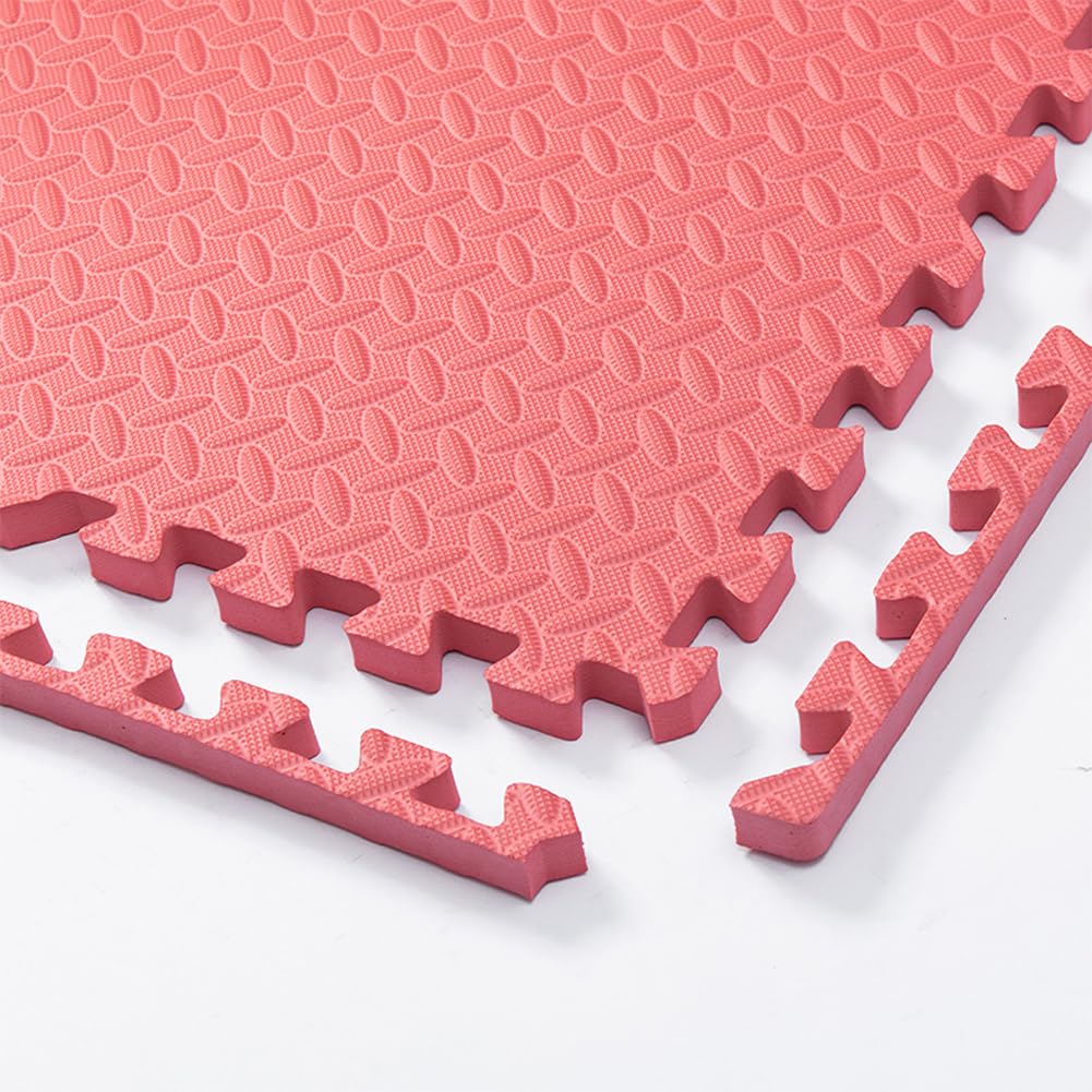 30x30cm Foam Puzzle Play Mat,10 Pack Interlocking Floor Tiles for Home Gym,Bedroom Crawling Mats Non-slip Interlocking Carpet Soft Area Rug (Red,2.5cm Thick)