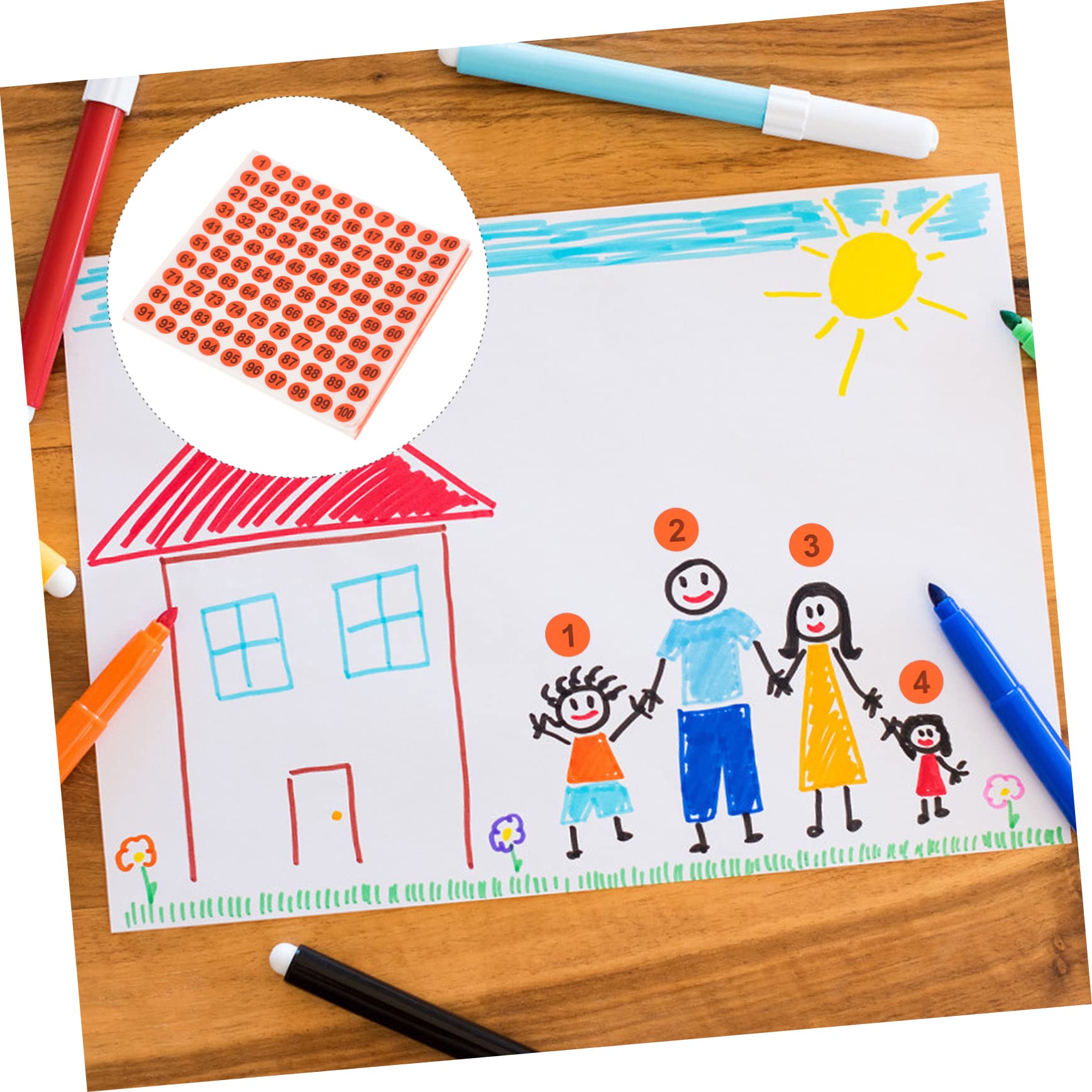 VILLCASE 200pezzi Etichette Numeriche Adesive Etichette Per e Organizzazione Adesivi Self-adhesive Per Scuole Uffici