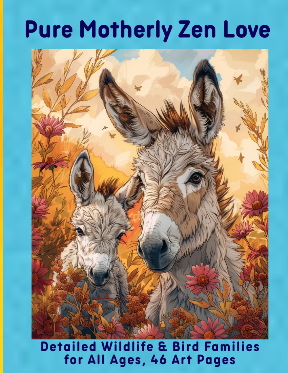 Pure Motherly Zen Love: Detailed Wildlife & Bird Families for All Ages, 46 Art Pages
