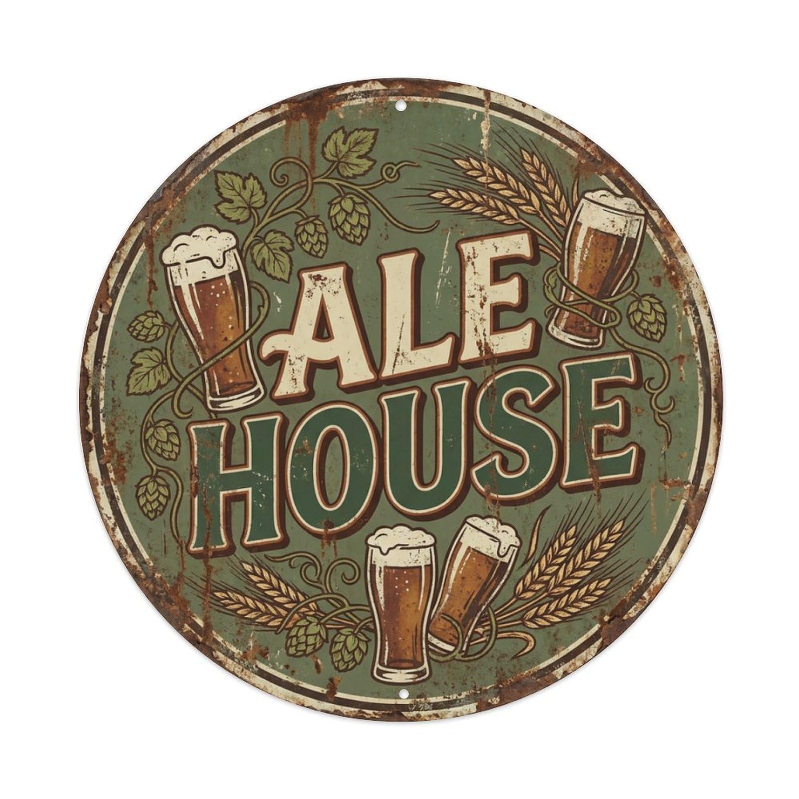 Fyrn Style Metal Tin Sign Vintage Beer Hops Ale House Retro Bar For Pub