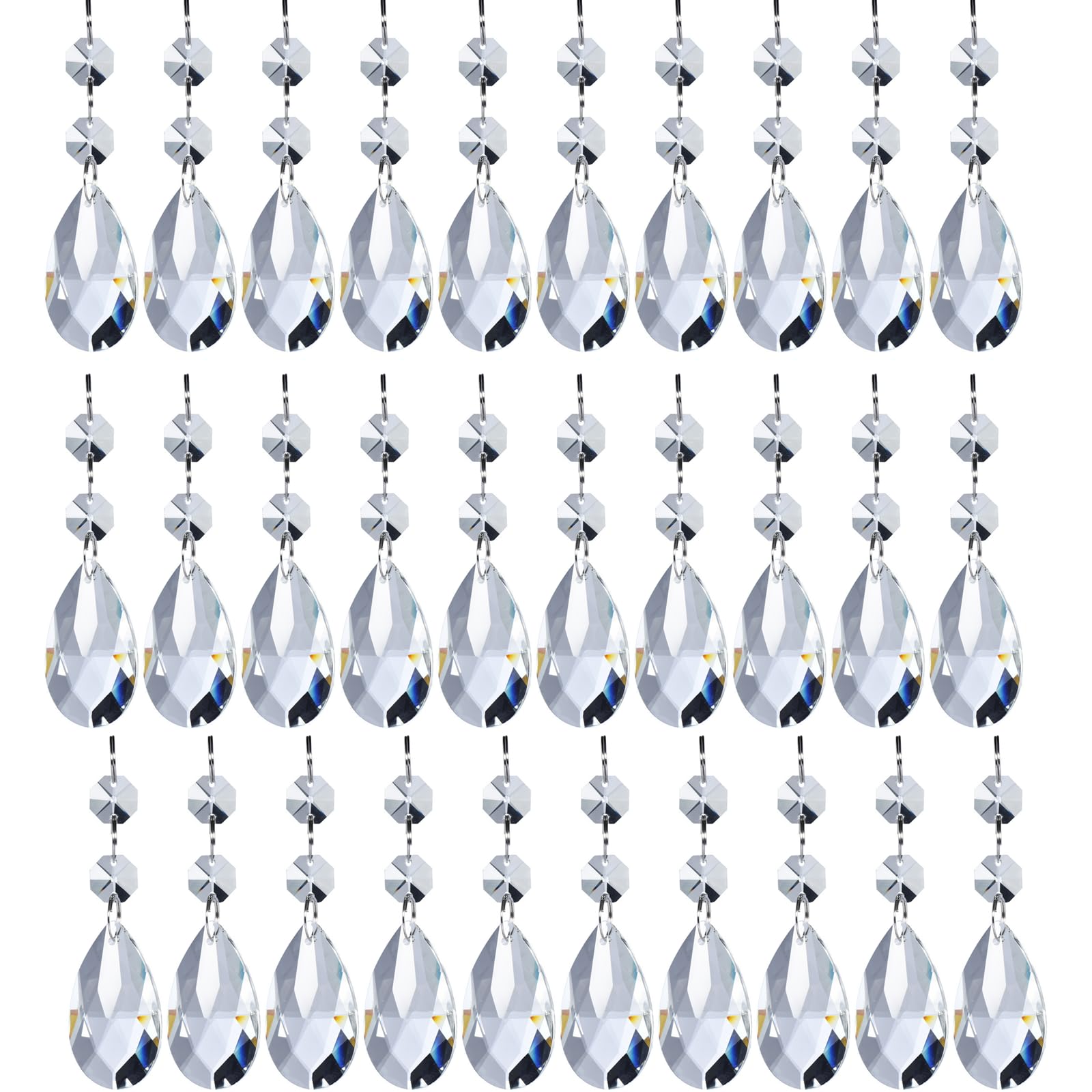 Guirlande de mariage en cristal et attrape-soleil pour fenetres de maison (30 pcs)
