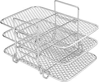 Air Fryer Rack for Ninja, Stainless Steel Multi-layer Dehydrator Rack, Multi-purpose Air Fryer Accessories, Cooking Rack, Dual Air Fryer Stand Racks, Layered Dehydrator Racks for Oven Microwave Baking