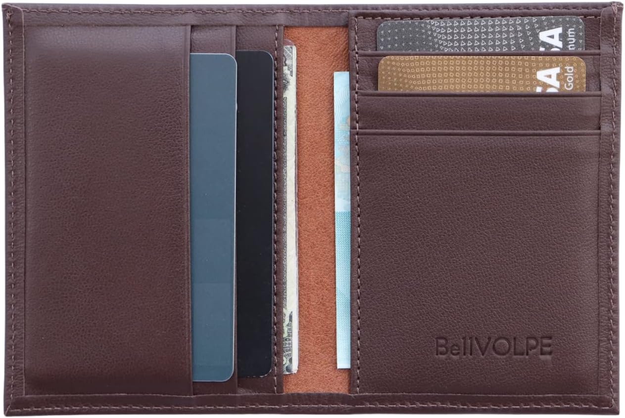 BELLVOLPE Slim Wallet Genuine Leather (Brown)