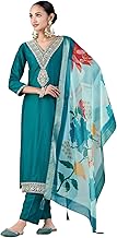 MOKOSH Women's Silk Embroidered Kurta and Pant with Dupatta Set (DCAT-427_DZ)