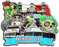 Vista 1 de Imán de la Ciudad de México para nevera de madera 3D Monumentos de viaje coleccionables, recuerdos, decoración hecha a mano, 2