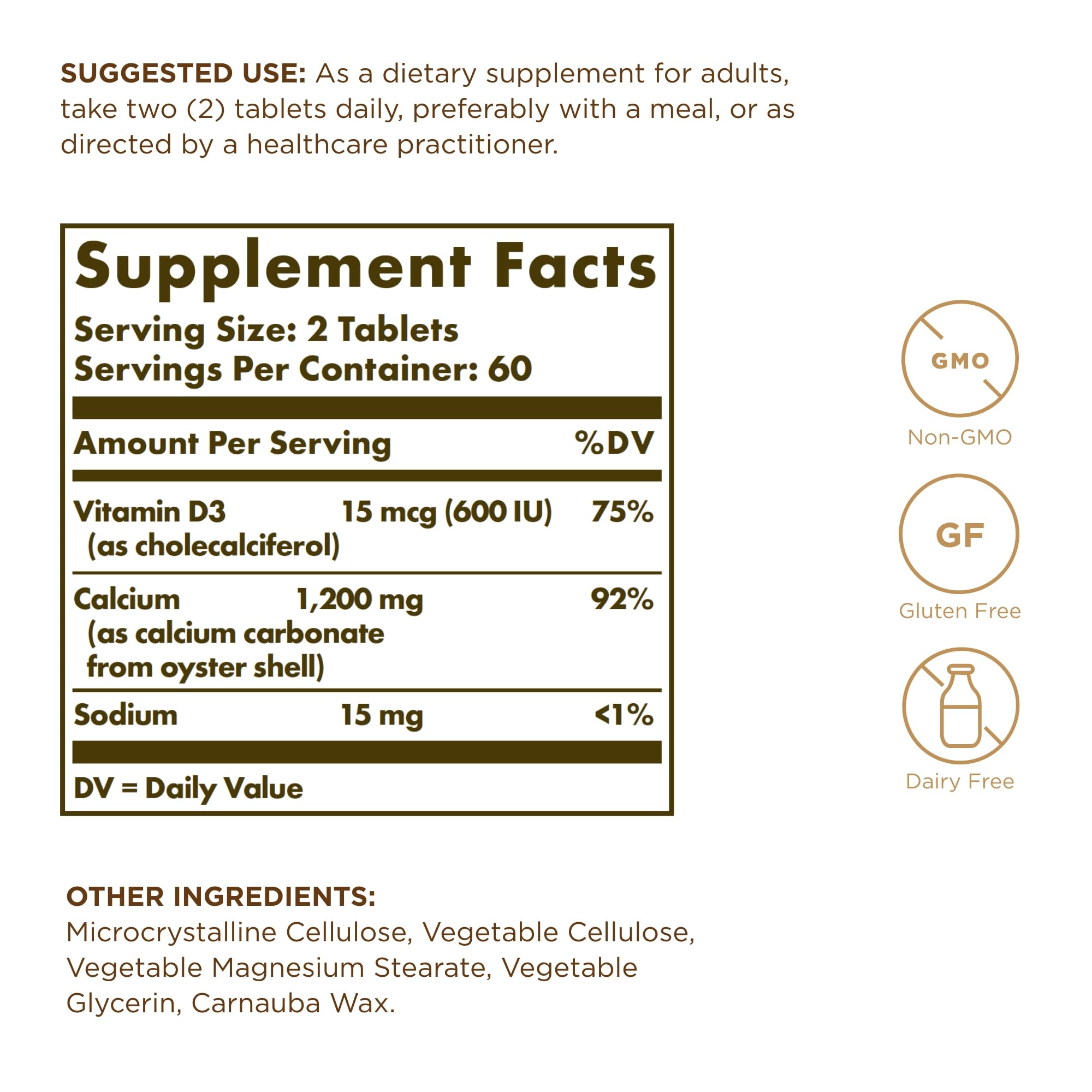 Solgar Calcium 600 120 Tablets – High-Strength Calcium Supplement for the Maintenance of Normal Bones & Teeth, Supports Muscle Function, Premium Quality for Adults & Bone Health Routines