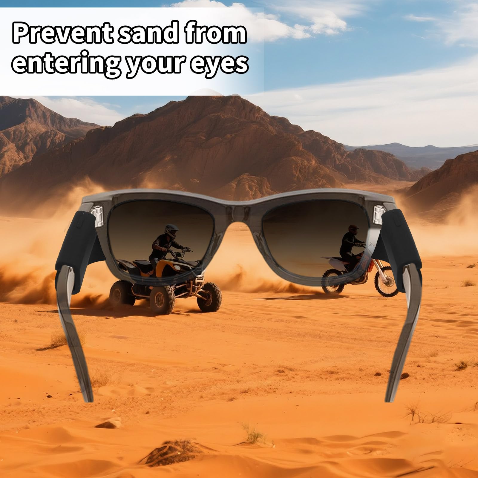 4pz Protezioni Laterali per Occhiali Intelligenti, Silicone Design Antiscivolo Accessori Protezione Occhi Compatibile con Ray-Ban Meta Wayfarer/Skyler