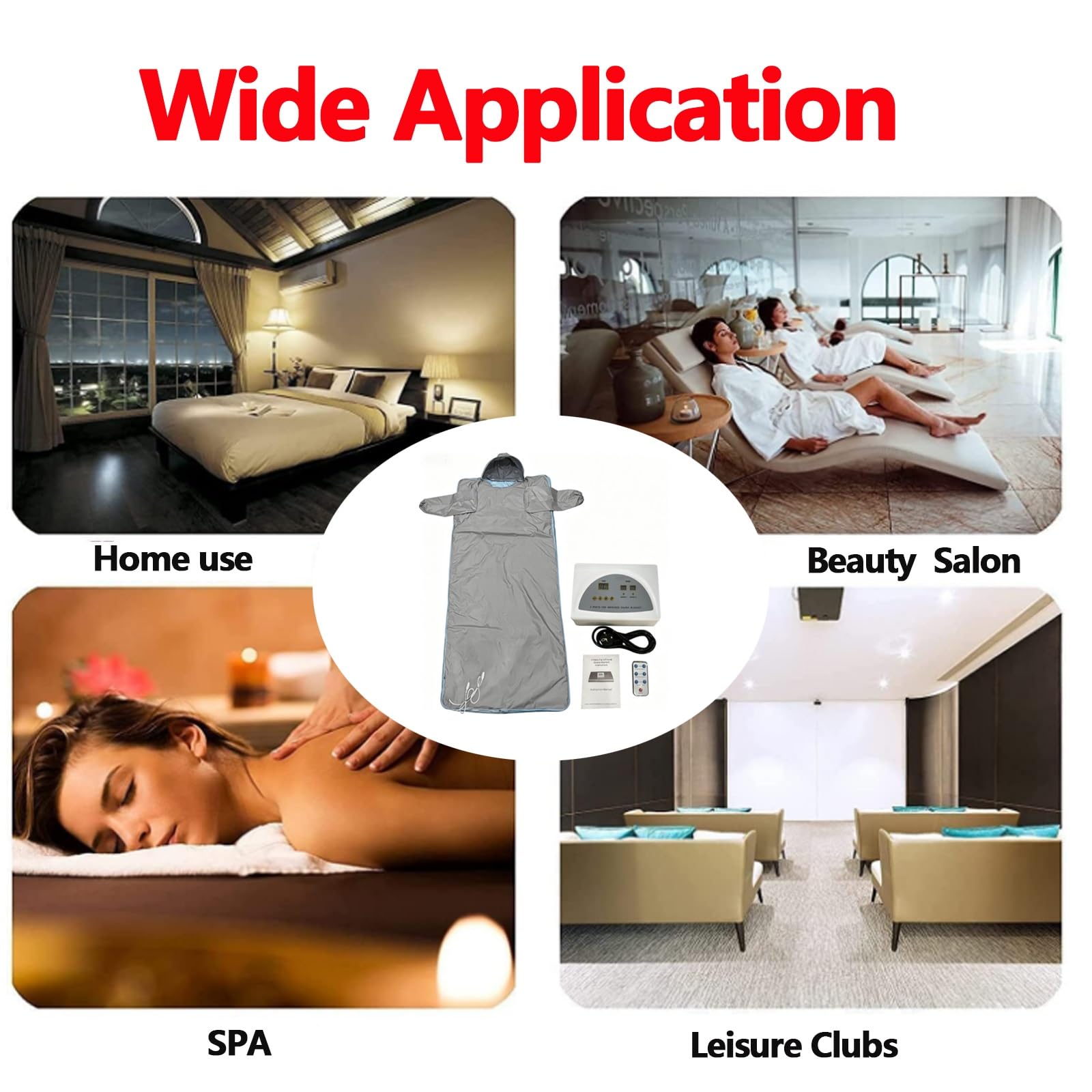 Manta de sauna con mangas, manta de sauna personal portátil, circulación de vapor de cuerpo completo, tela impermeable, diseño plegable, desintoxicación más alta 176 ℉