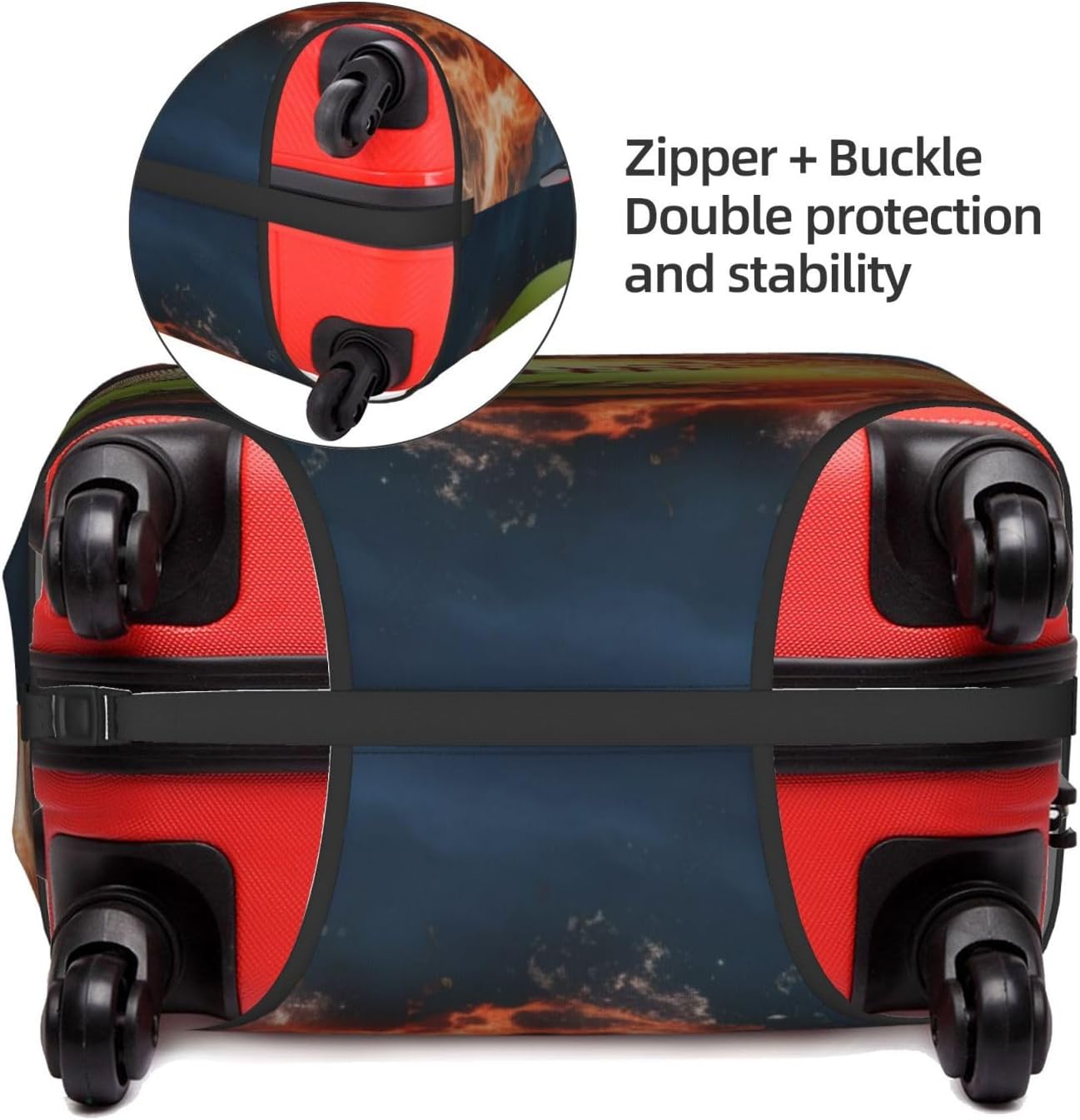 Suitcase Cover Cute Orange Softball Baseball On Fire And Watertravel Luggage Cover Suitcase Protector Covers With Zip Washable For18in-32in Luggage, Small, 11437