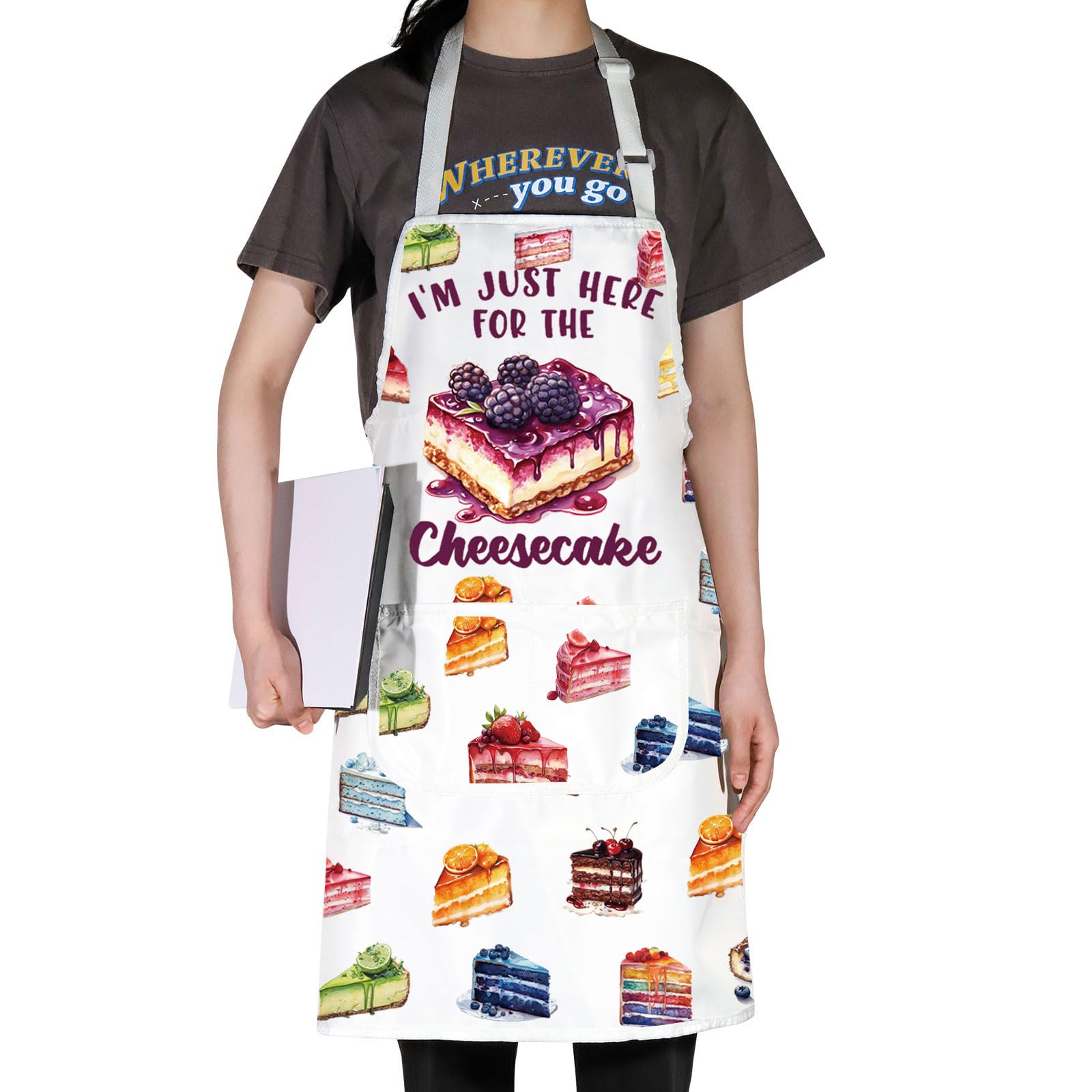 MYSOMY Cheesecake Apron Cheesecake Lover Gifts Cheesecake Baking Apron Cheesecake Dessert Apron Cheesecake Themed Gifts (Cheesecake mb) - Image 4