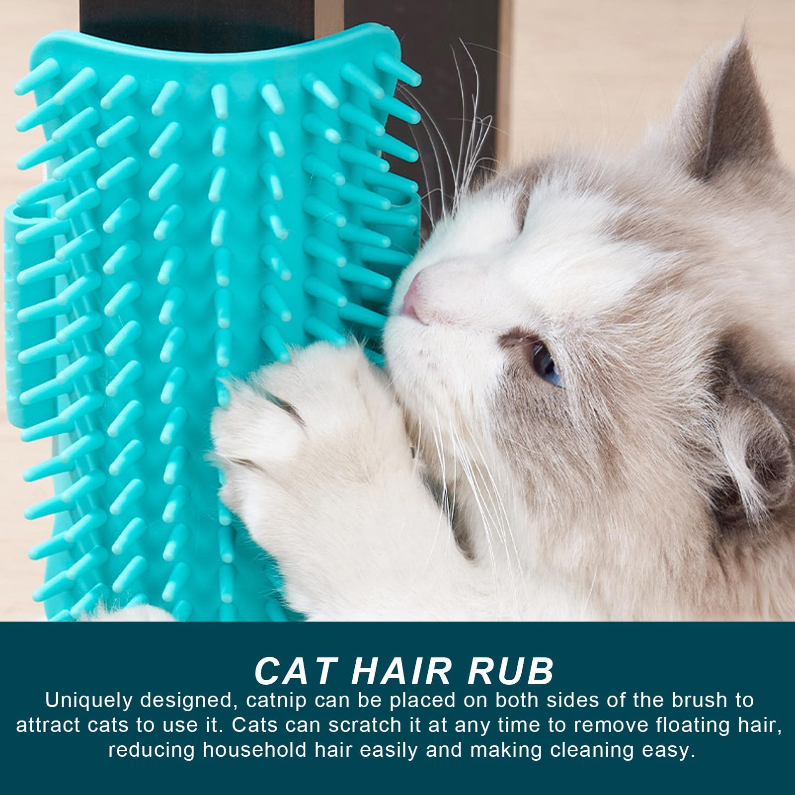 ZIJANG 2 Pcs Cat Brush Short Hair & Rubber Dog Brush, Dual-Action Rubber Groomer for Pets with Catnip Infusion - Image 4