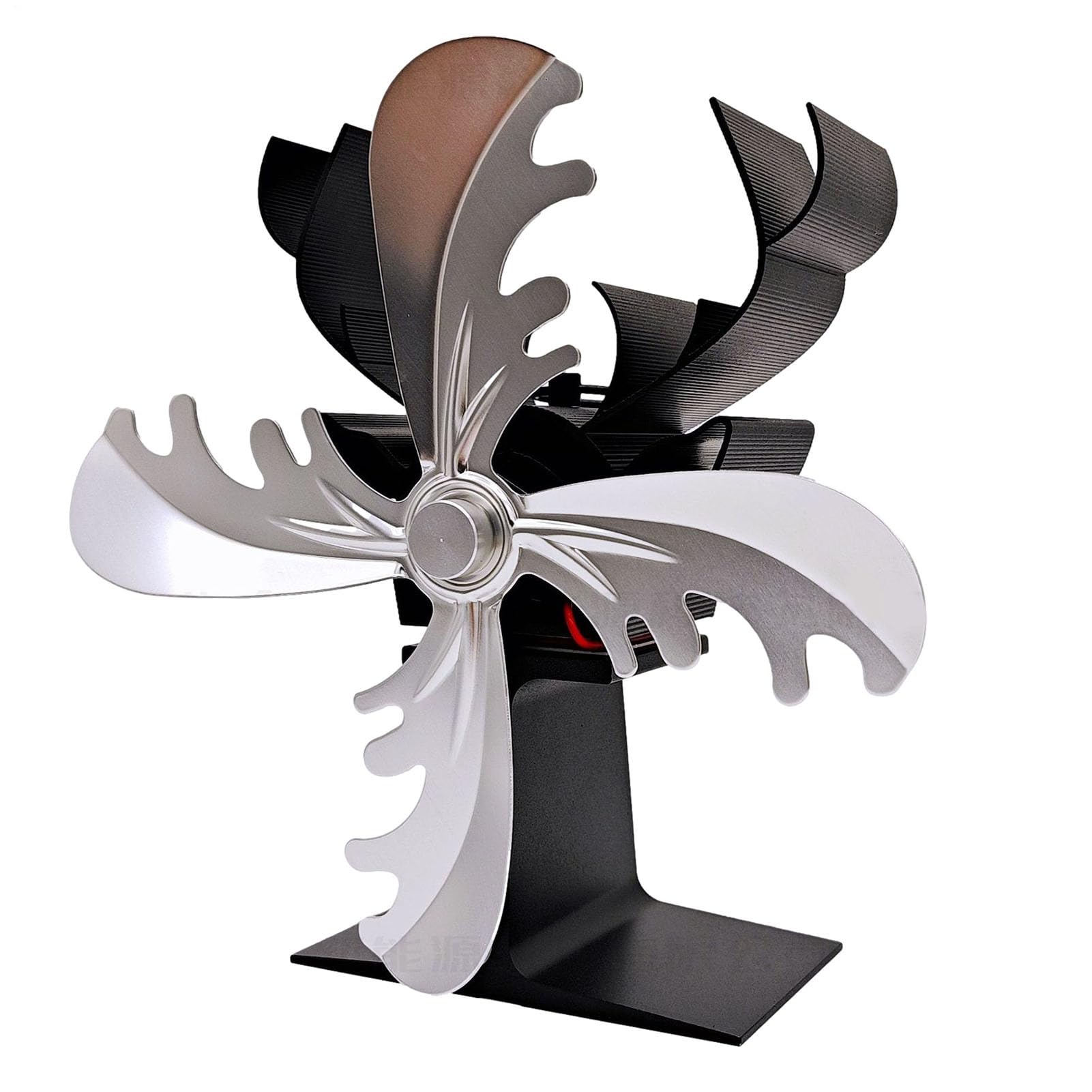 Ventilatore Stufa A Legna - Ventilatore Termico Per A 4 Foglie | Accessorio Per Stufa A Forma di Renna Alimentato A Calore, Circolatore Di Riscaldamento Non Elettrico, Ventilatore Per Stufa