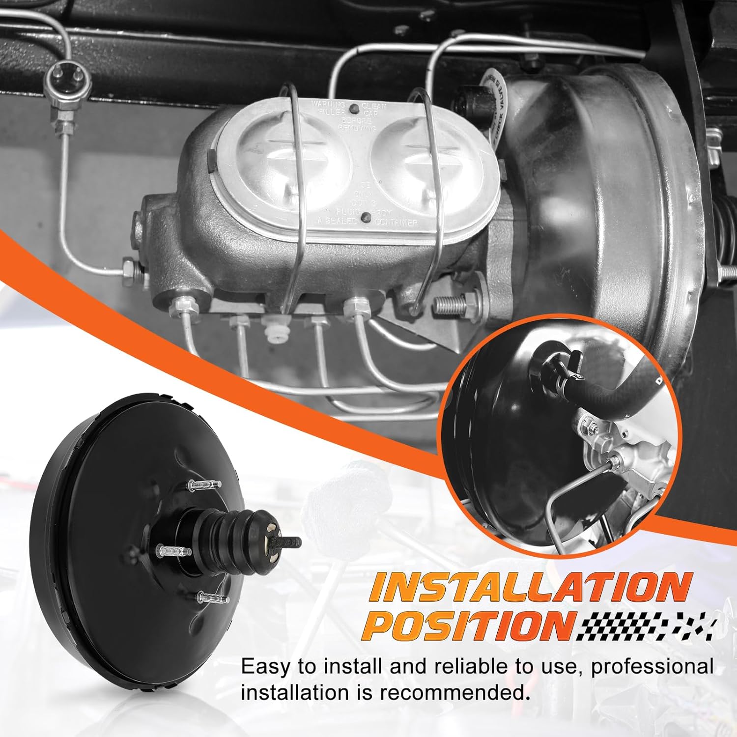 Vacuum Power Brake Booster Compatible with Select Nissan Models - Versa 2012-2019, Versa Note 2014-2019, 1.6L - Replace# D72103BA0A