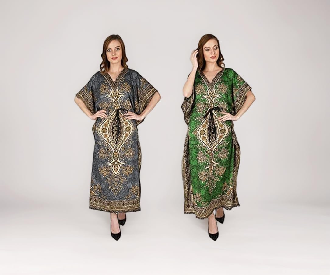 Ukal Women's and Girl's Long Nightwear Nighty Beachwear Viscose Nightwear Kaftan Maxi Summer Dress