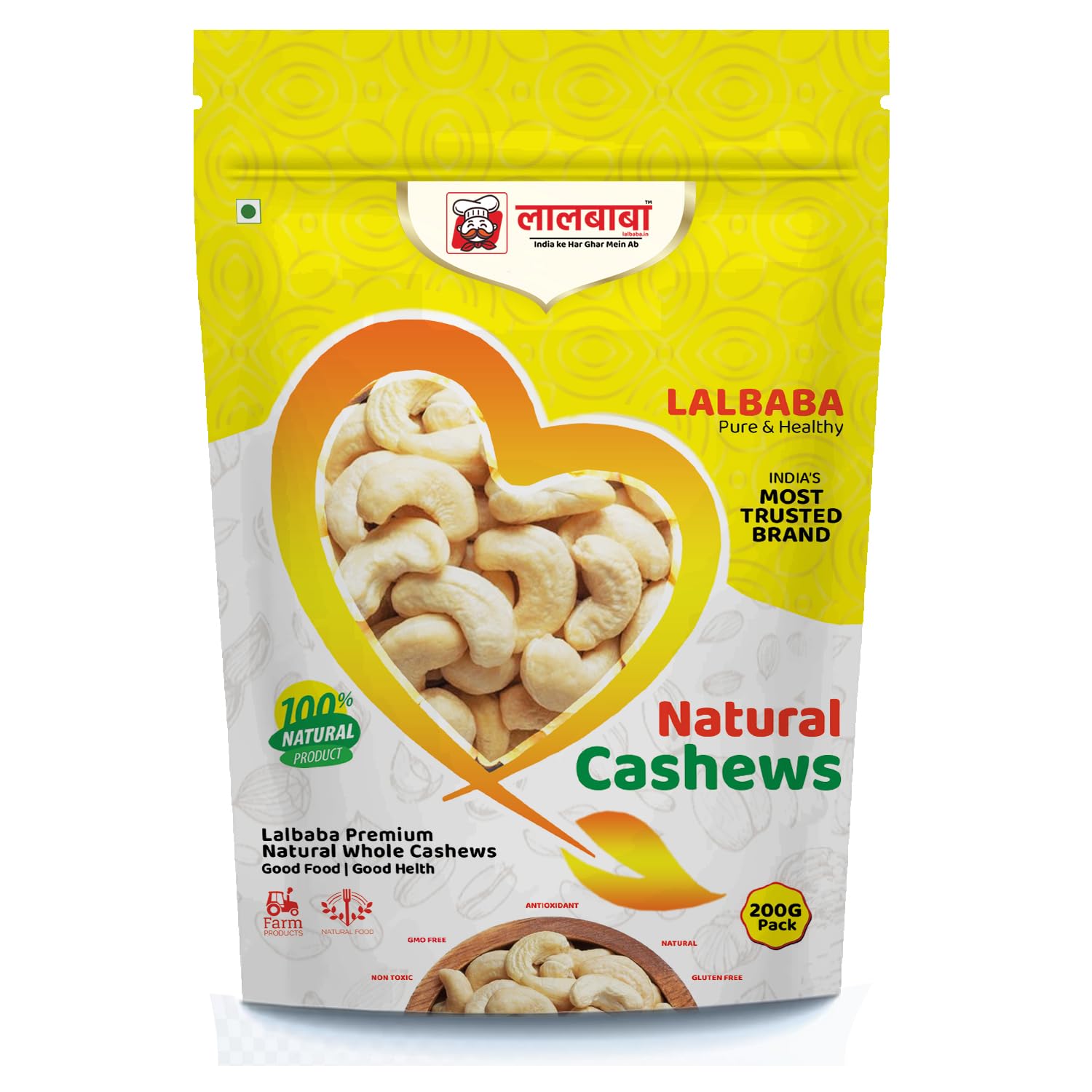 Lalbaba Natural Premium Whole Cashews | Whole Crunchy Cashew | Premium Kaju nuts Dry Fruit | Nutritious & Delicious | Gluten Free & Plant-based Protein | Best 200 gm value pack (B0D2VBYC6R) Amazon Price History, Amazon Price Tracker