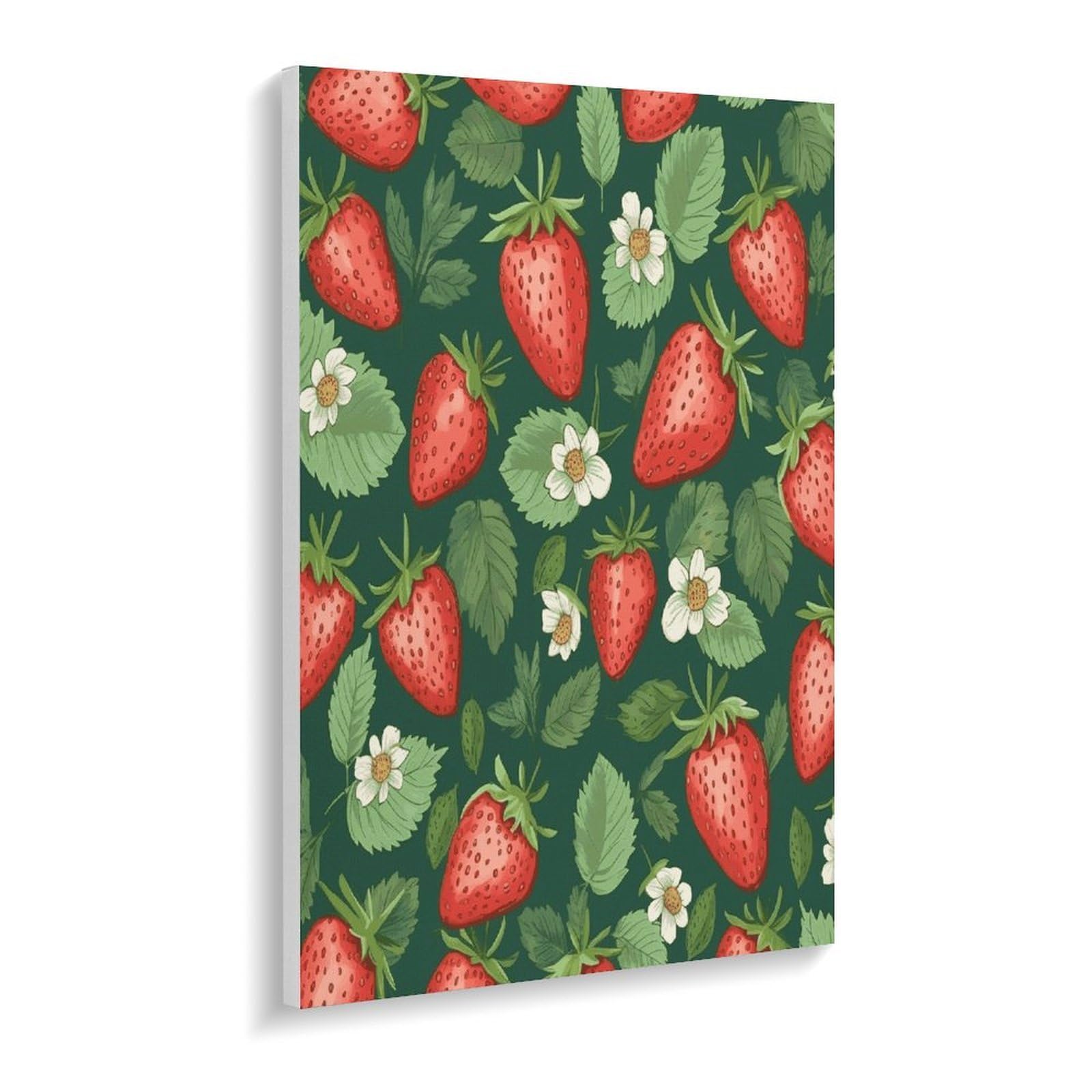 LPAGBCNU Malen nach Zahlen mit frischen Erdbeeren und Blättern, Malen-nach-Zahlen-Set für Erwachsene, Anfänger, Erwachsene, Malen nach Zahlen, Kits auf Leinwand, DIY-Acryl-Ölfarben, Malerei mit