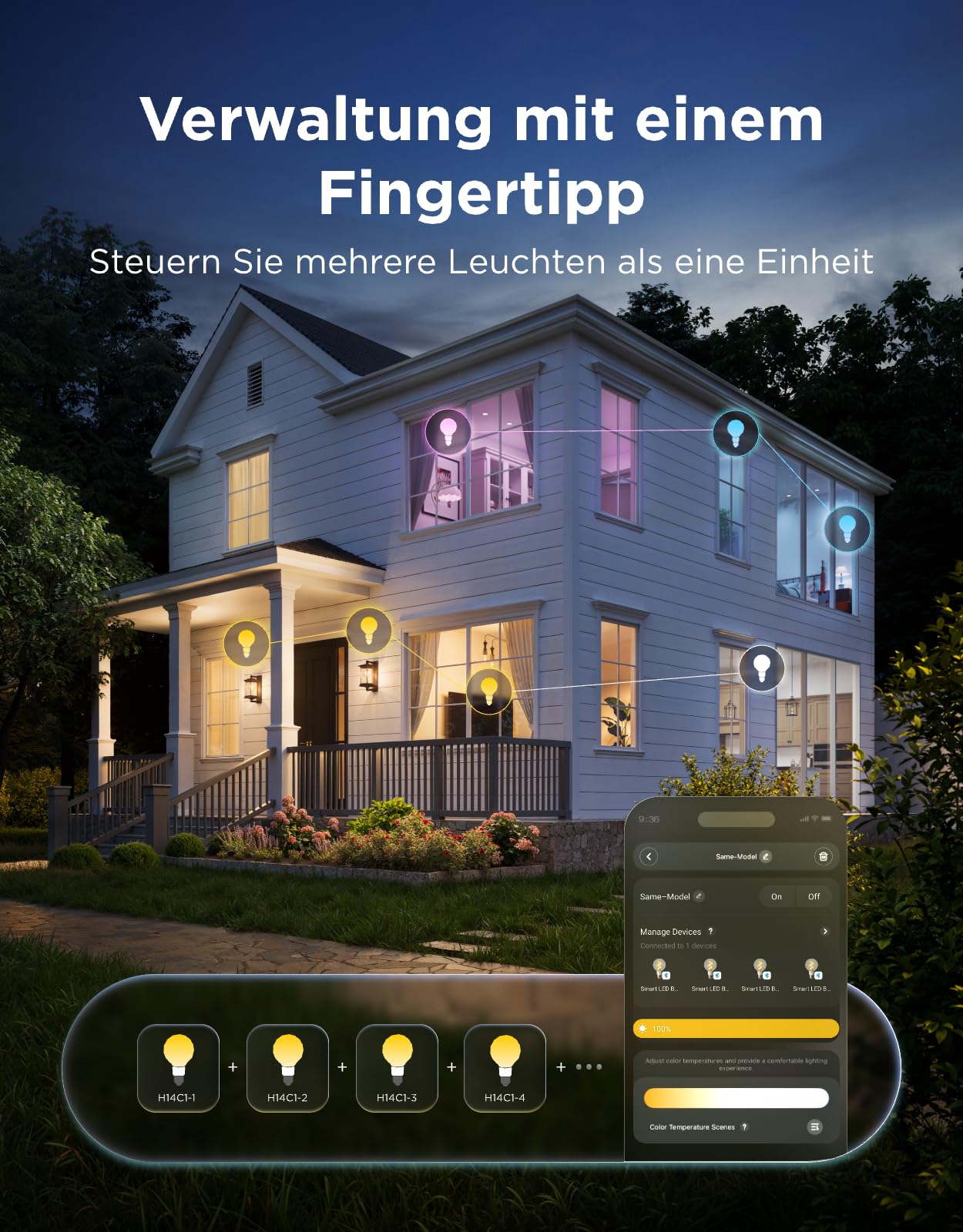 Govee Smart Edison Glühbirne E27, RGBWW Vintage LED Lampe G80, Kompatibel mit Matter, Google Assistant, Dimmbare mit COB-Lichtleiste, 16 Millionen DIY-Farben, für Restaurant und Wohnzimmer, 2 Stück