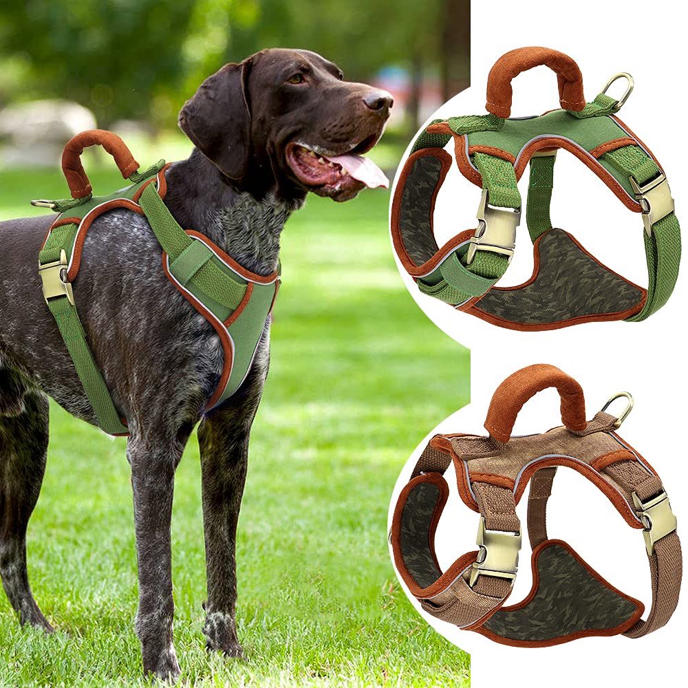 arnés para Perros, Arnés Reflectante Ajustable for Perros con asa, Chaleco Correa for el Pecho for Entrenamiento de Grandes y Mascotas(Brown,XL1)