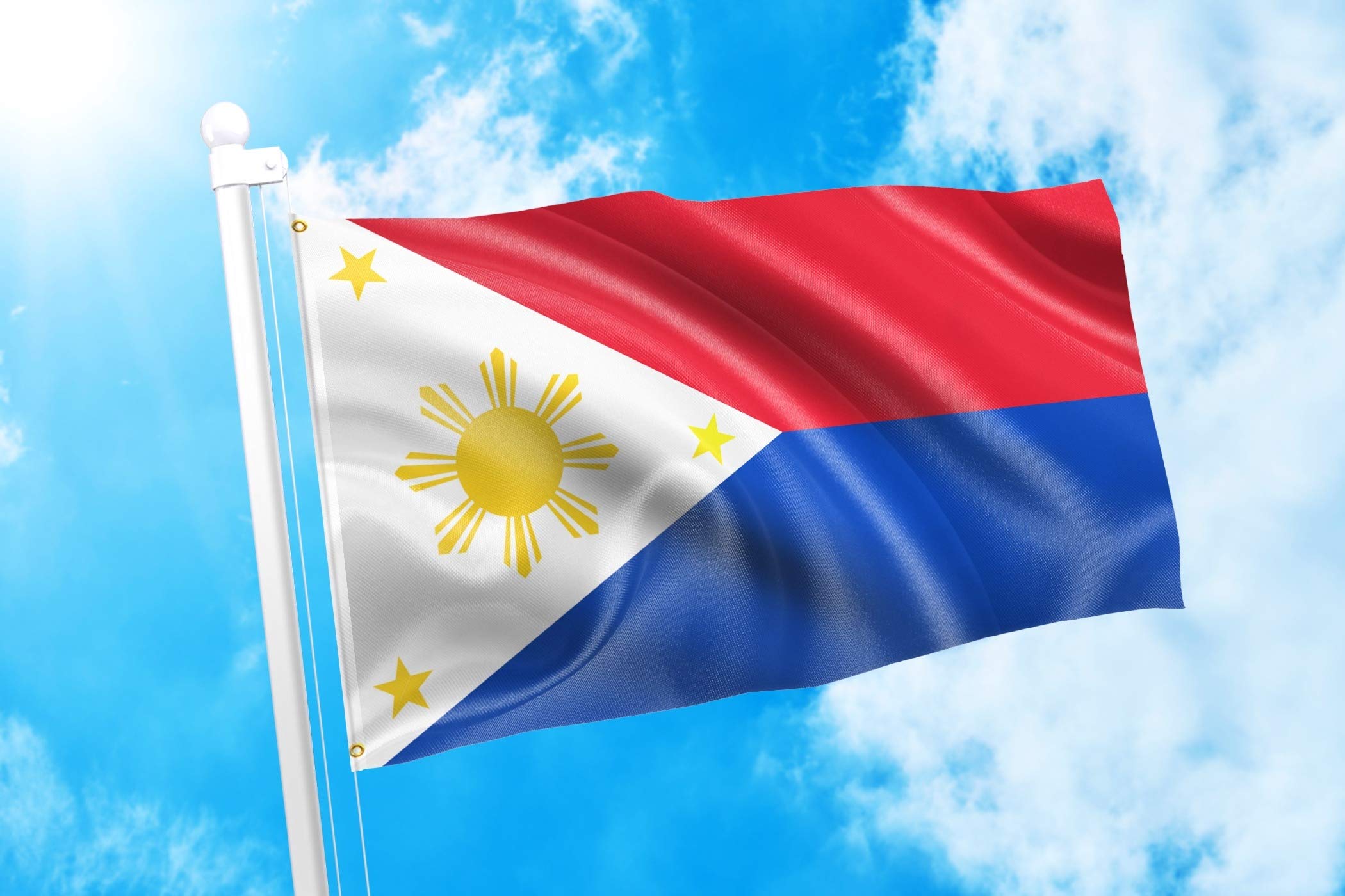 Philippinische Flagge 90 X 152 Cm – Doppelseitig, 3-lagig, Mit Messingösen