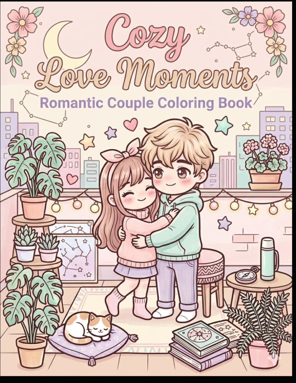 Cozy Love Moments: Romantic Couple Coloring Book