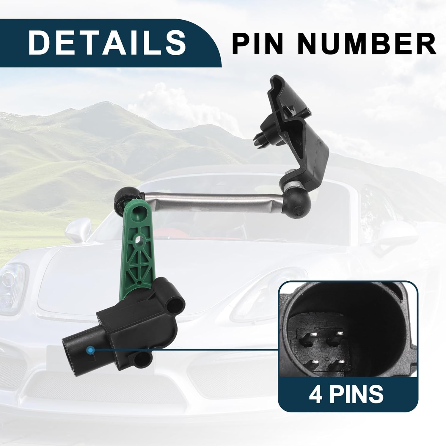 Air Suspension Ride Height Level Sensor for Porsche 718 Boxster 2017-2019 No.99134302101 | Front Left Height Level Sensor 1 Pc