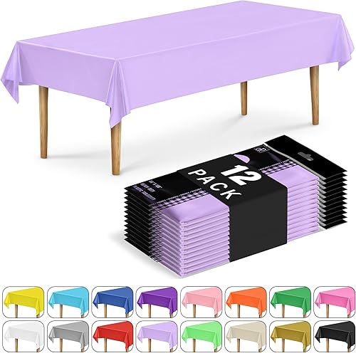 Miniatura 68 de DecorRack 2 manteles rectangulares de plástico sin BPA, 54 x 108 pulgadas, manteles rectangulares para mesa de comedor, fiestas, pícnic, campamento