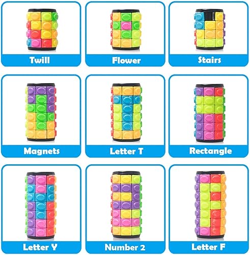 Vista 3 de R.Y.TOYS Juguete para ansiedad, rompecabezas de cubo mágico, rompecabezas de cerebro para adultos, juego de mano inquieto de lógica giratoria