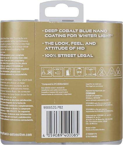 Miniatura 2 de SYLVANIA - 9006 (HB4) SilverStar zXe Gold - Bombilla halógena de alto rendimiento para faros delanteros - Faro y luz antiniebla, salida de luz