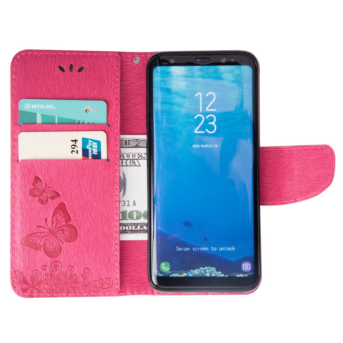 Amazon.co.jp: Galaxy S8 ケース 手帳型 スタンド機能 PUレザー SC-02J