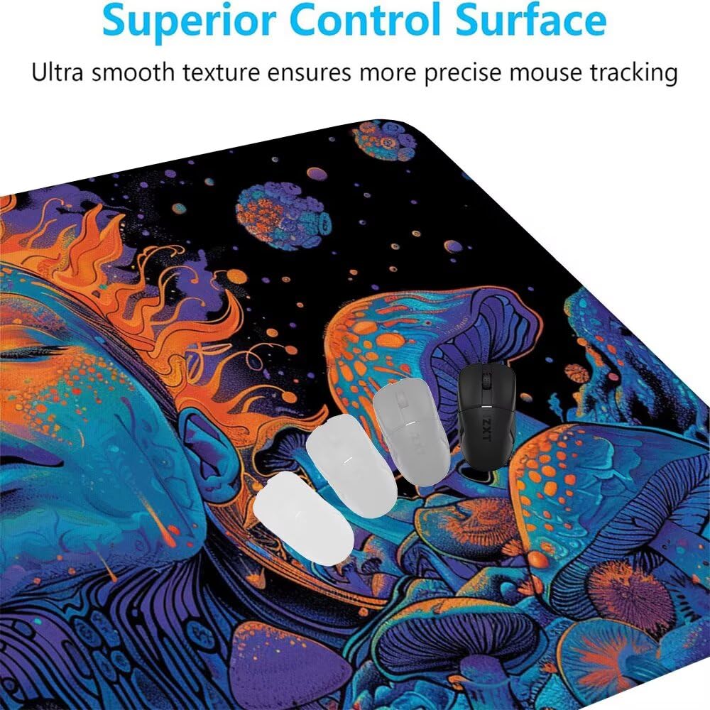 Pianta Tappetino Mouse XXL 1000x500x3mm, Gaming Tappetino Mouse Fiori Mousepad con Base in Impermeabile Gomma Antiscivolo per Tastiera Computer Ufficio Idea Regalo Festa del Papà e Compleanno X-966