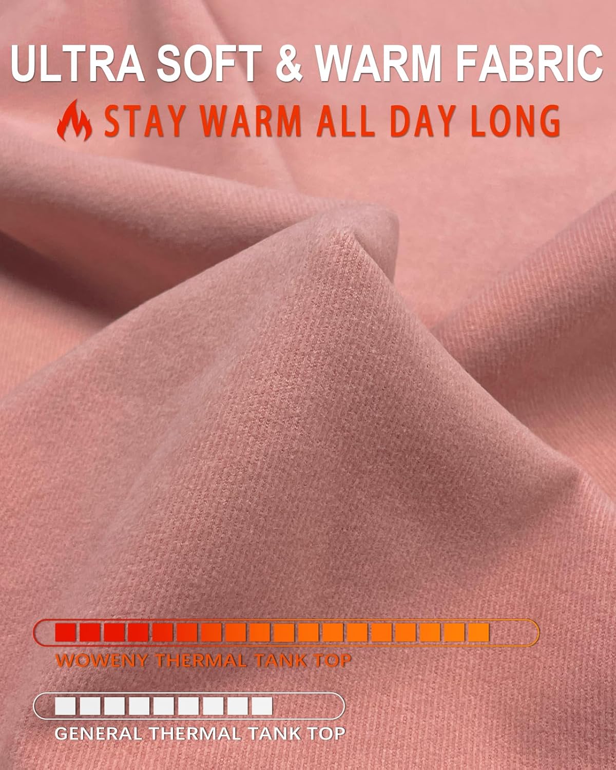 WOWENY Thermal Fleece Tank Top for Women V Neck Sleeveless Shirts Camisole Warm Base Layer Cami Vest Underwear Tops - Image 3